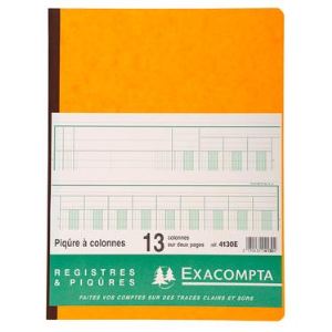 Exacompta Registre 3 colonnes sur 2 pages 80 pages (250 x 320 mm)