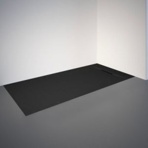 Schulte-ufer Receveur de douche de plain-pied, décor effet Pierre anthracite, ultra léger, recoupable 70 x 160 cm