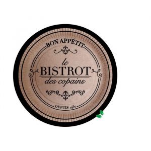 Set de 10 assiettes en kraft 23 cm Bistrot parisien