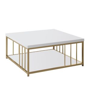 Habitat et Jardin Table basse en bois "Zenn" - 90 x 39 x 40 cm - Or blanc