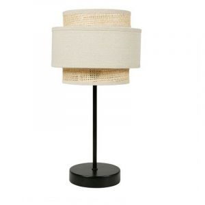 Ostaria Lampe abat-jour papier rotin 3 niveaux beige