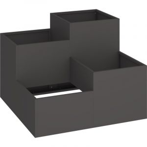VidaXL Jardinière 100x100x60 cm Acier Noir