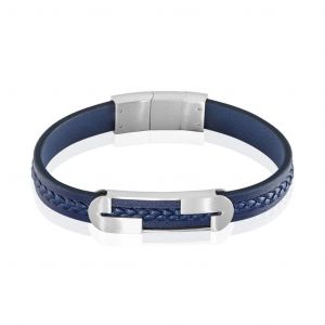 Charles Jourdan Bracelet Homme HB048H - VASCO - Cuir bleu