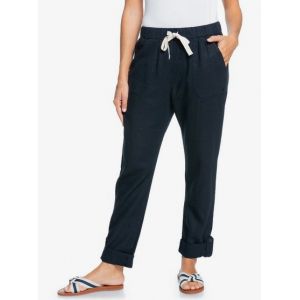 Roxy Women's On The Seashore Linen Cargo Trousers - Pantalon de loisirs taille XS, noir