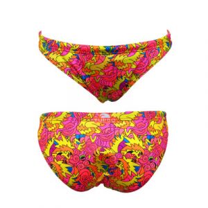 Bas de maillot de bain Turbo All Dragon rose rouge jaune femme - 3XL