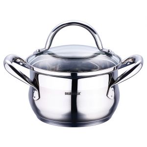 Bergner Gourmet - Casseroles acier inoxydable avec couvercle 24x13.5 cm 5.6l bon pour linduction