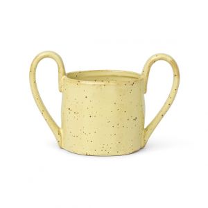 Image de Ferm Living Tasse Flow / Porcelaine jaune p&acirc;le mouchet&eacute; en c&eacute;ramique