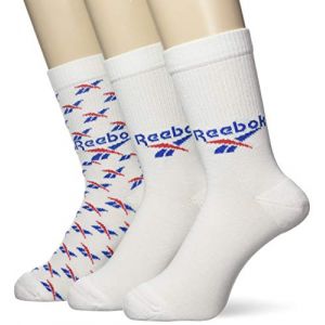 Reebok Lot de 3 paires de chaussettes de sport Classics FoldOver Blanc - Taille S