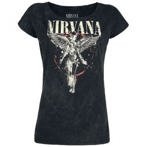 Nirvana Angel Femme T-Shirt Manches Courtes Anthracite M 100% Coton Large