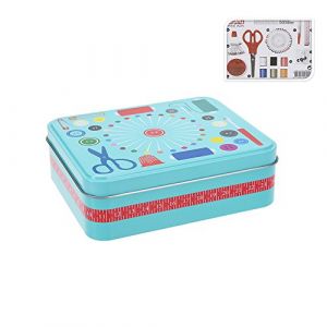 BigBuy Home V0200768 Boîte à couture métallique avec accessoires de couture