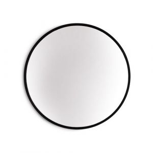 Elegance by Casa Chic - Miroir Mural en métal - 40 cm Rond - Métal galvanisé - Noir