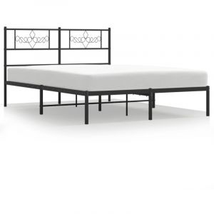 VidaXL Cadre de lit métal avec tête de lit noir 160x200 cm 355270
