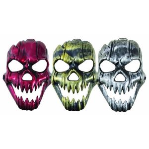 Ruedelafete Masque adulte rigide color&eacute;, Squelette dents pointues