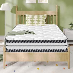 Matelas 90x200 cm-&eacute;paisseur 26 cm-Ressorts ensach&eacute;s-Mousse &agrave; m&eacute;moire de forme-7 Zones de Confort -fermes et confortables