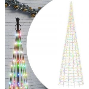 VidaXL Arbre de Noël lumineux sur mât de drapeau 3000LED coloré 800 cm