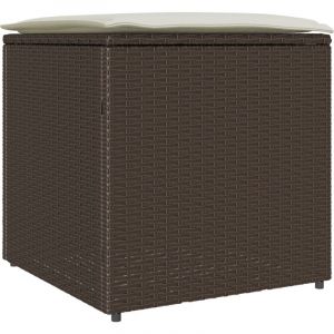 VidaXL Coffre de Rangement Extérieur Brun et Crème Rotin Moyen Rangement