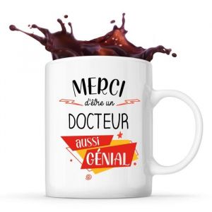 Mug Merci Docteur Génial | Tasse Idée Cadeau Collègue Travail Retraite
