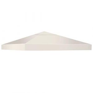 DREAMADE Toile de Rechange pour Jardin 3 X 3 M Anti-UV avec Velcro Ferme et Trou de Ventilation Beige