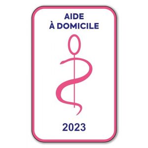 Autocollant Sticker - Vignette Caducée 2023 pour Pare Brise en Vitrophanie - V6 Aide à Domicile