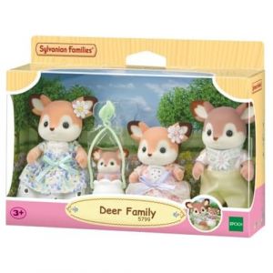 Epoch La Famille Biche - Set 4 Figurines - Plongez dans l'univers de la Famille Sylv - Figurines Animaux Miniatures - Jouet Enfant 3 Ans et + - 5799