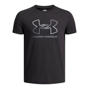 Under Armour T-Shirt UA Gl Foundation SS pour garçon, Noir/Gris Mod, 7-9 Years