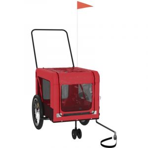VidaXL Remorque de vélo pour animaux de compagnie rouge et noir
