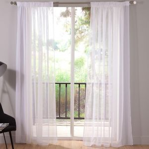 Voilage &eacute;tamine tram&eacute; finition galon fronceur NEW EORA - blanc