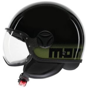 Momo Design Casques Jet FGTR Classic Stripes Black Yellow Fluo
