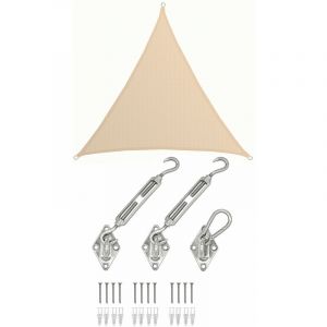 Amanka 5x5x5 Voile d'Ombrage Triangulaire Respirante - Toile de Jardin uv avec Fixation