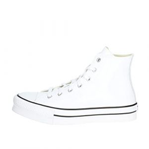 Converse Chuck Taylor All Star EVA Lift Leather, Sneaker, White/Natural Ivory/Black, 38.5 EU