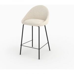 Rendez Vous Déco Rendez-vous Déco - Chaise pour îlot central effet laine bouclette blanche 65 cm - misty