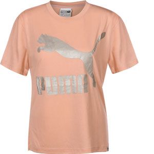 Image de Puma Classics Logo T-shirt Femmes rose argent T. S