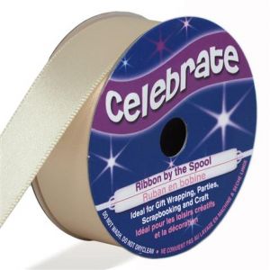 Image de Celebrate 5m de Ruban Satin - beige - Largeur 2cm