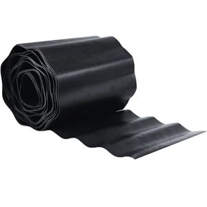 GARDENIX Bordure de Lit Ondulé Bordure de Parterre de Fleurs Bordure de Lit en Plastique Longueur 9 m, Hauteur 25 cm, Anthracite