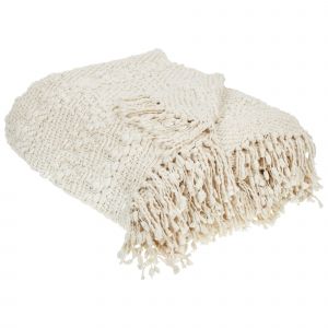 Couverture Vella Coton 150 X 200 Cm Unicolore Blanc Cass&eacute;