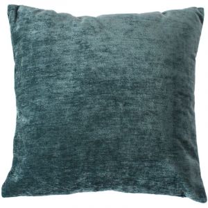 Coussin déhoussable en velours Bleu Canard 40x40 cm