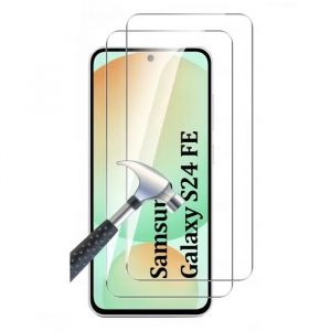 Lot de 2 Verres Trempés Pour SAMSUNG GALAXY S24 FE 5G.Transparent - Anti Rayures - Ultra Résistant Dureté 9H - HQSELECTION