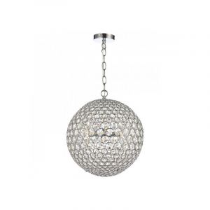 Dar Lighting DAR - Suspension Fiesta cristal et chrome poli 5 ampoules