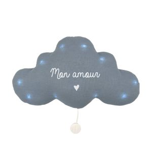 Veilleuse musicale nuage "Mon amour" - Bleu - Bleu