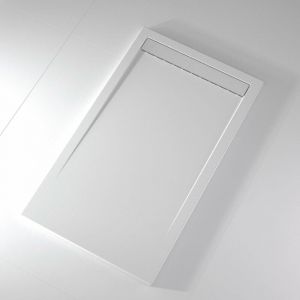 Stano Receveur de douche 70x180 cm extra plat CLEVER en résine surface ardoisée blanc