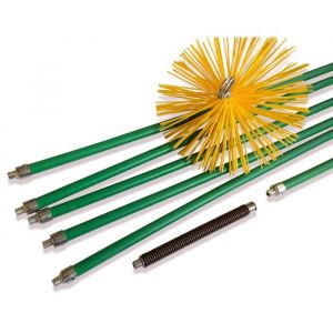Kibros Kit ramonage pro conduit gainé Hérisson synthétique 6 cannes 8 m Ø 200 mm - Kit complet nylon