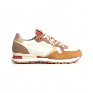 Pepe Jeans Pour femme. Brit Print Lux Leather Sneakers brown