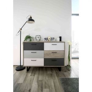 Image de Terre de Nuit Commode 6 tiroirs en bois - CO7083 - Bois clair