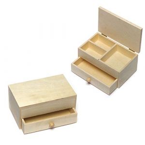 Baker Ross Boîtes à bijoux en bois que les enfants pourront décorer et confectionner (Boîte de 2)