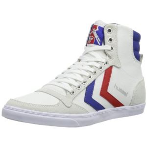 Hummel Fashion - Chaussures Slimmer Stadil High', de sport SLIMMER STADI - Blanc - White - Weiß (White/Blue/Red/Gum 9228), 43 EU (9 Erwachsene UK)