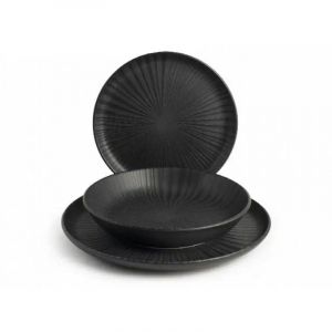 H&H, service de table, 18 pi&egrave;ces, Collection Venere, gr&egrave;s d&eacute;cor&eacute;, lavable au lave-vaisselle