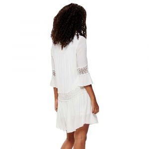 Only Onltyra 3/4 Flare Short Dress WVN Noos Robe décontractée, Cloud Dancer, 38 Femme