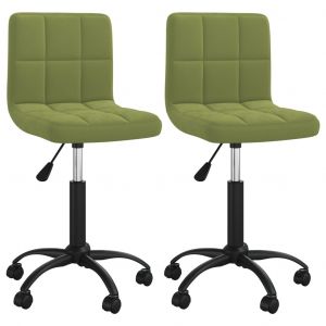 Image de VidaXL Chaises à dîner pivotantes 2 pcs Vert clair Velours