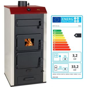 Poêle à Bois avec Chaudière PRITY NS32 – 36,4 kW – Classe Énergétique A – Réservoir de 72 L – Chauffage Central Puissant