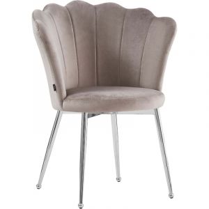 Lot de 2 chaises NYMPHEA pieds Chrome assise Velours Moka